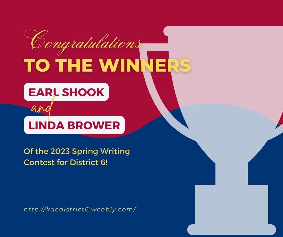 A graphic depicting the winners' names on a red and blue background with a white trophy outline.